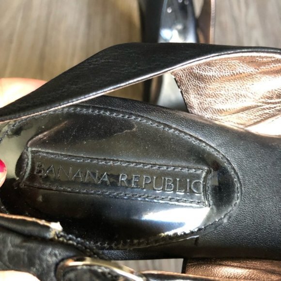 Banana republic leather singleback sandals 4” heel - Picture 6 of 8